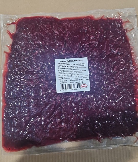 DIMDIŅI Tvaicētas rīvētas bietes, 3kg (biešu neto 2.5kg)