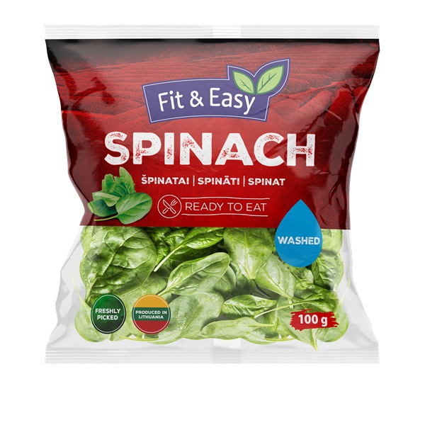 Spināti mazgāti "Fit&Easy", fasēti, 100g. 2.šķ. gab