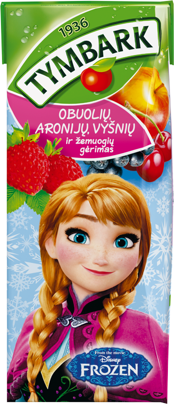 Sulas dzēriens TYMBARK Frozen, Ābolu-aroniju-ķiršu-zemeņu, 0.2l