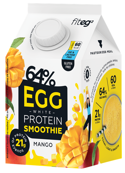 Olu baltuma proteīna smūtijs FITEGG2, ar mango garšu, 300g