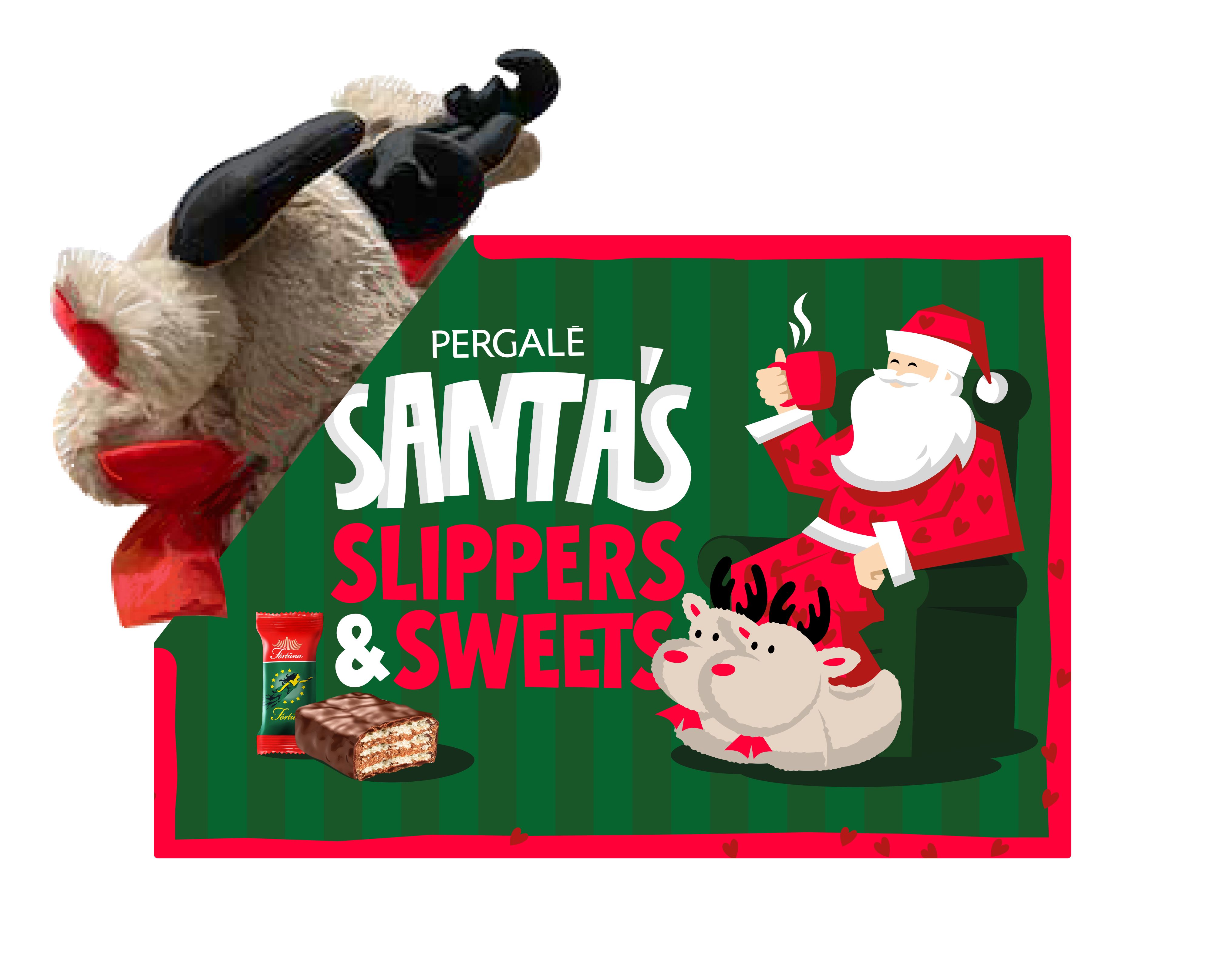 Kalėdinė dovana CHRISTMAS SLIPPERS, su saldainiais, 200 g ePromo