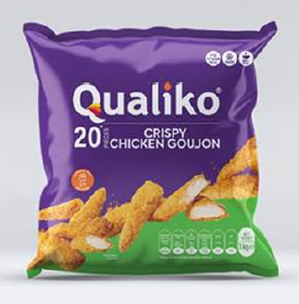 Saldēts vistas Goujons QUALIKO Kraukšķīgās kukurūzas pārslās, 61%, 1kg MC HALAL