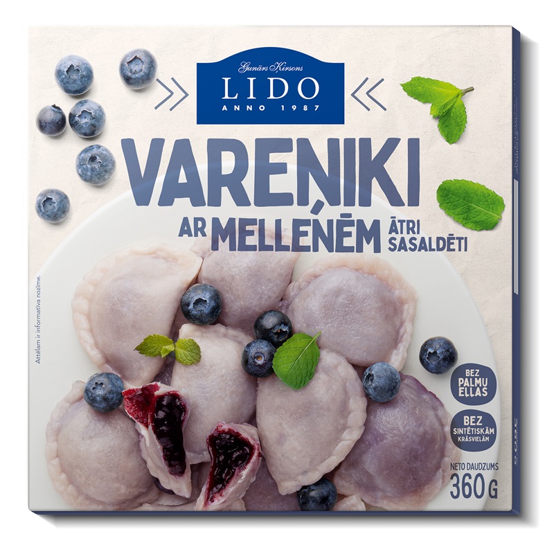 Vareņiki LIDO, ar melleņu pildījumu, 360g