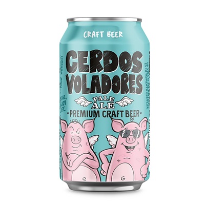 Alus CERDOS VOLADORES Pale Ale, bundžā, 6% ,0.33l (DEP)