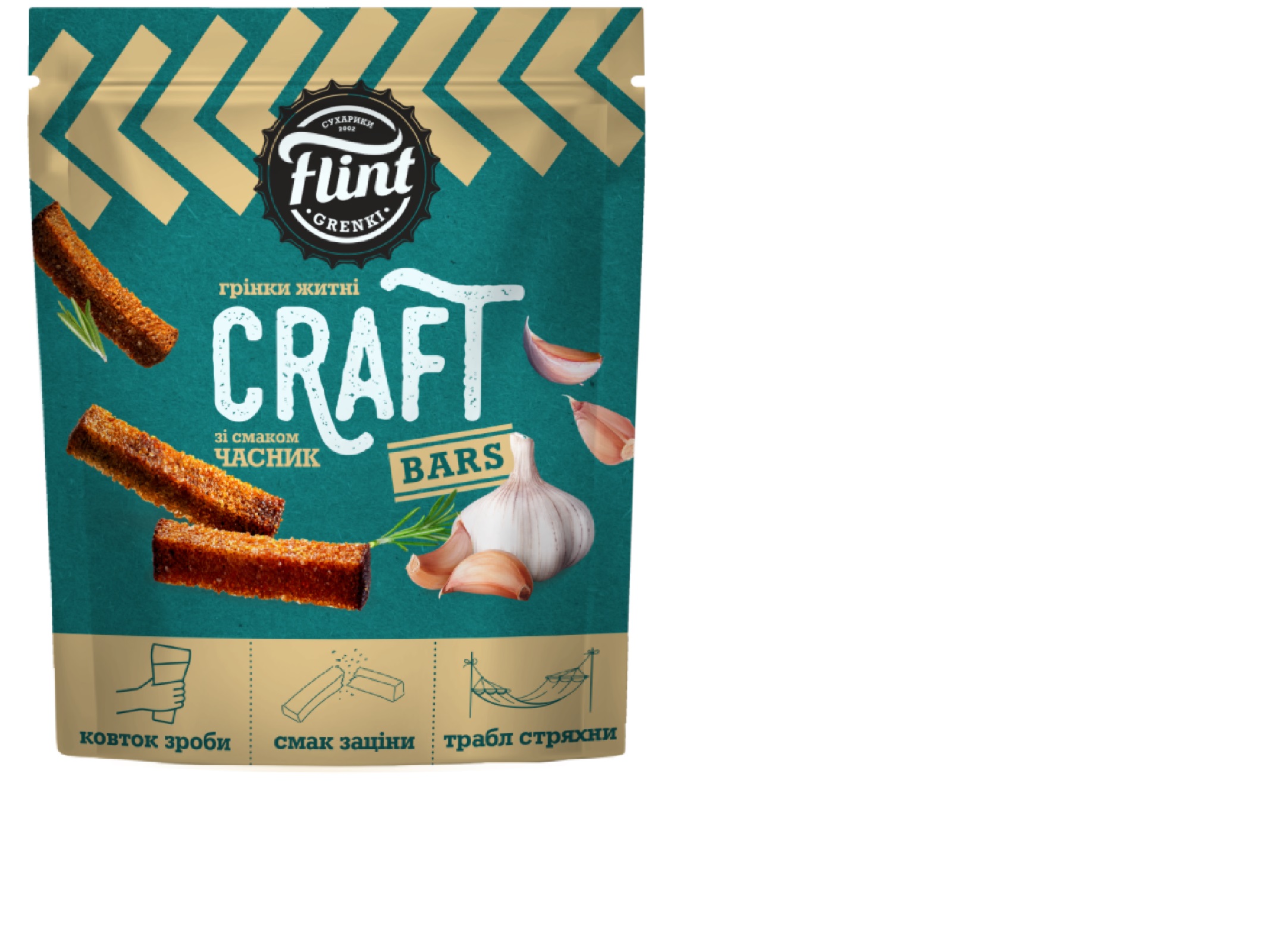 Grauzdiņi FLINT Craft, ar ķiploku garšu, 90g