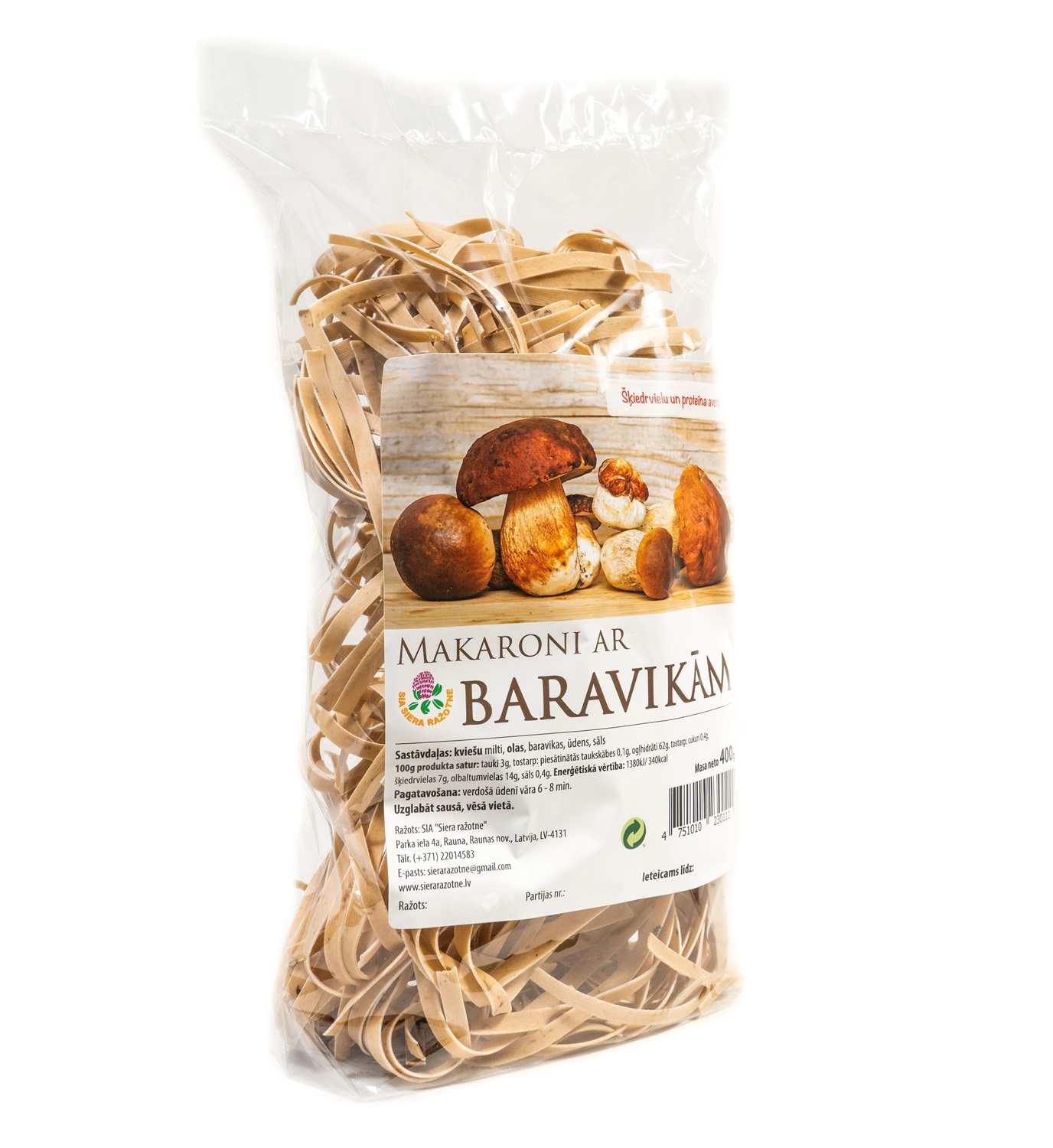 Mājas makaroni ar baravikām, 400g