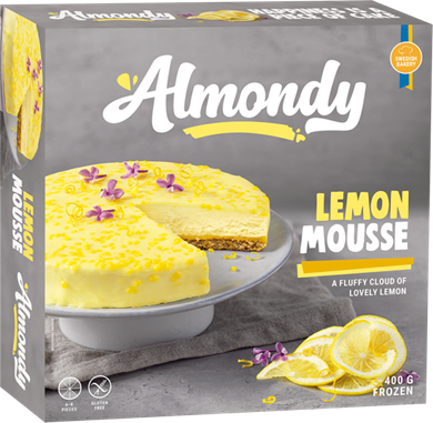 Saldēta citronu musa kūka ALMONDY, 400g