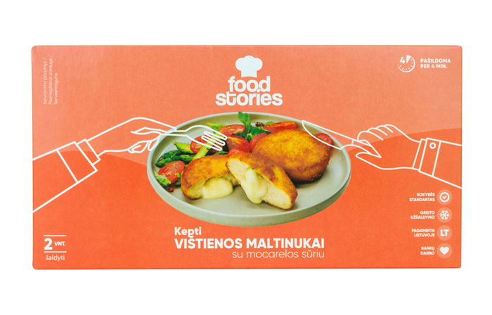 Ceptas cāļa filejas kotletes FOOD STORIES, ar mozarellu, saldētas, 2gab x 145g