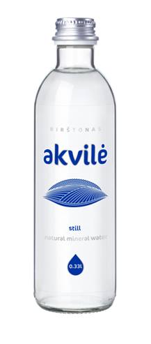 Natural mineral water AKVILE, non-carbonated, glass, 0,33l (DEP) | ePromo